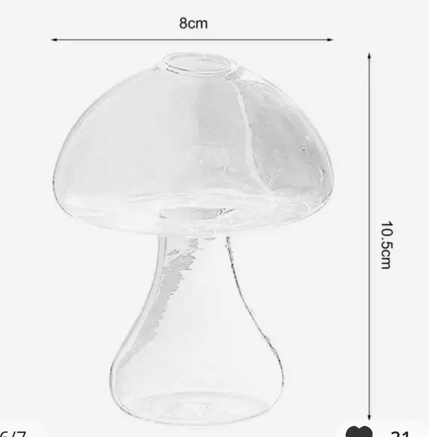 Glass Mushroom Vase  Chaio -