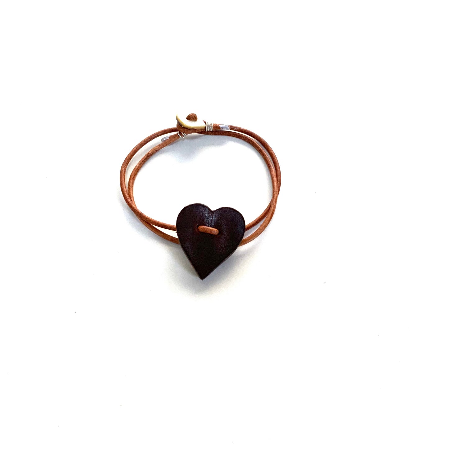 Leather Heart Bracelet California, Classic, Coastal, custom, gem stones, jewelry, Montecito, unique, unisex Chaio Leather Goods -